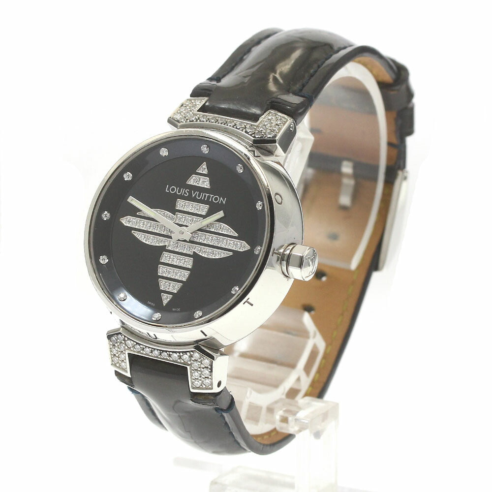 LOUIS VUITTON Q13MB Tambour Forever 12P Diamond Lug Quartz Women's Watch with Box and Warranty