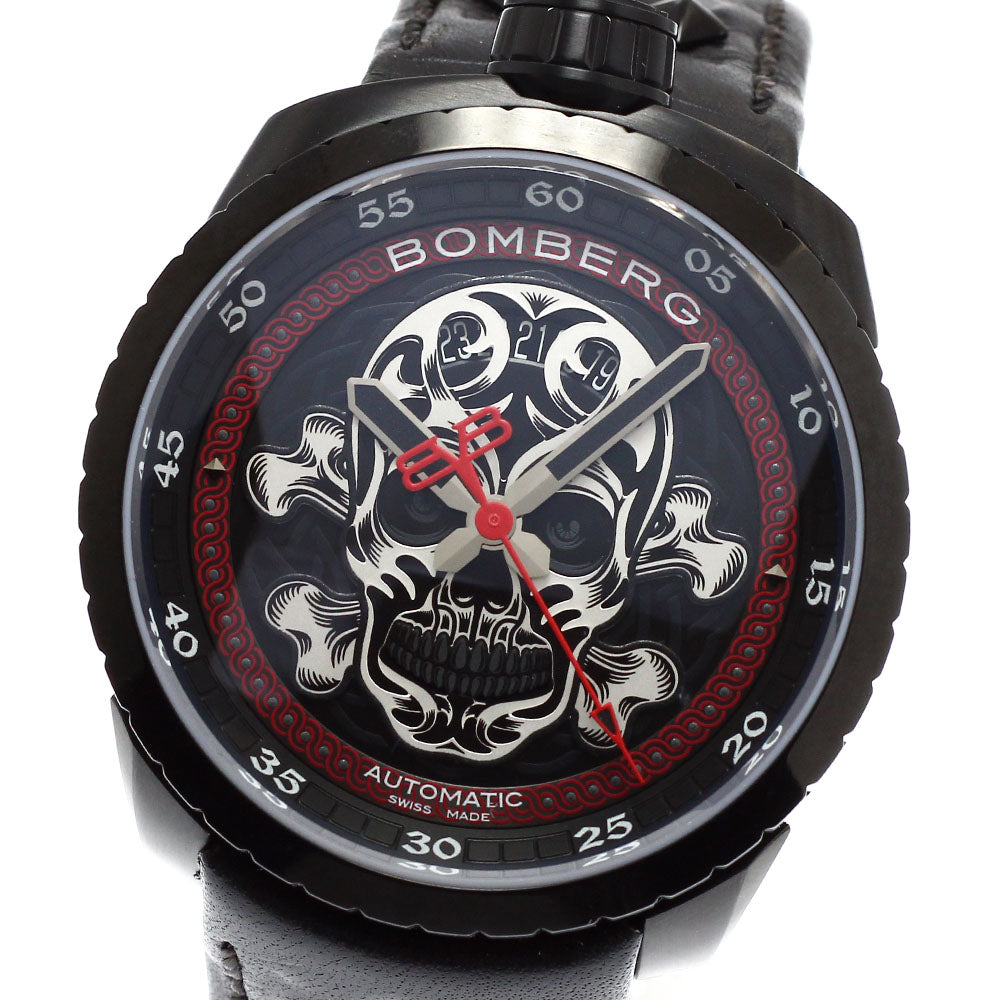 BOMBERG BS45APBA.039-1.3 BOLT-68 Badass Limited Black Skull Date Automatic Men's Watch Unused with Box and Warranty.