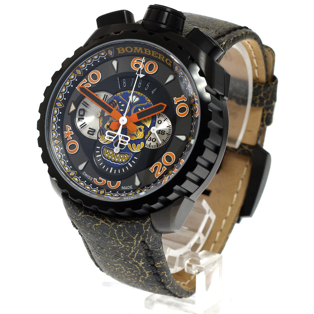 BOMBERG BS45CHPBA.051.3 BOLT-68 Blue Skull Chronograph Date Quartz Men's Watch Unused with Box and Warranty.