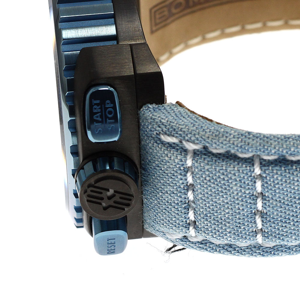 BOMBERG BS45CHPBLGM.050-3.3 BOLT-68 Gun & Sky Blue Chronograph Quartz Men's Watch Unused with Box and Warranty.