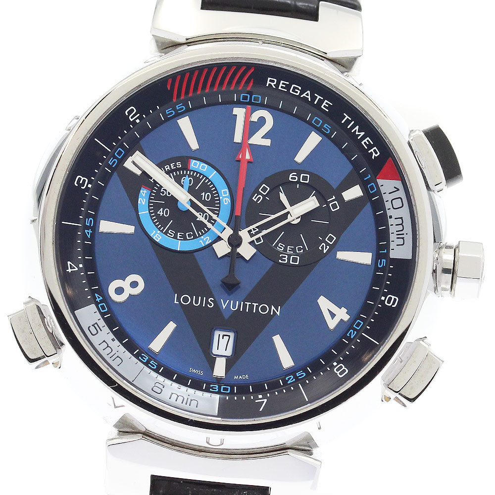 LOUIS VUITTON Q102D Tambour Regatta Chronograph Alarm Quartz Men's Watch with Warranty