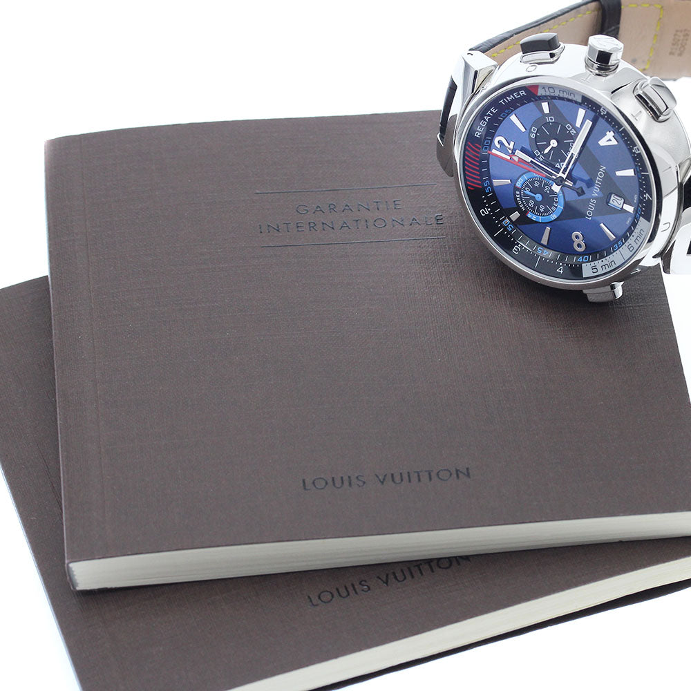 LOUIS VUITTON Q102D Tambour Regatta Chronograph Alarm Quartz Men's Watch with Warranty