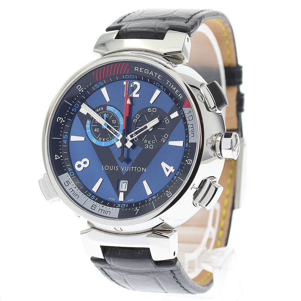 LOUIS VUITTON Q102D Tambour Regatta Chronograph Alarm Quartz Men's Watch with Warranty