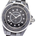 CHANEL H1625 J12 Black Ceramic 33mm 12-Diamond Quartz Women's Watch Excellent Condition with Warranty.
