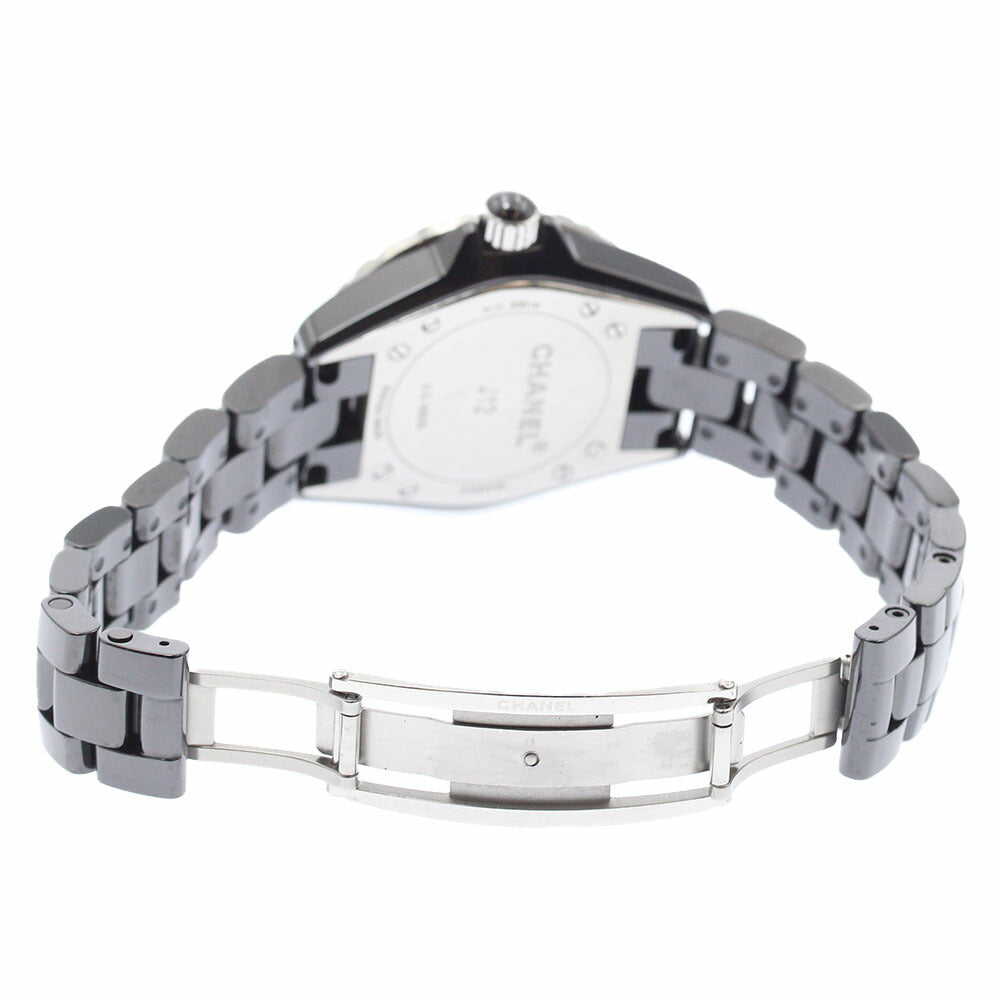 CHANEL H1625 J12 Black Ceramic 33mm 12-Diamond Quartz Women's Watch Excellent Condition with Warranty.