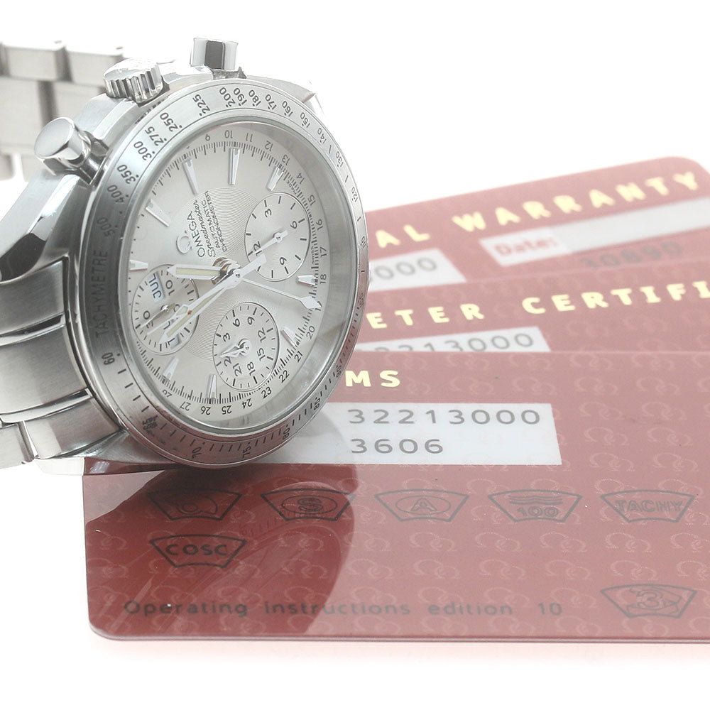 OMEGA 3221.30 Speedmaster Triple Calendar Chronograph Automatic Men's Watch with Warranty Card