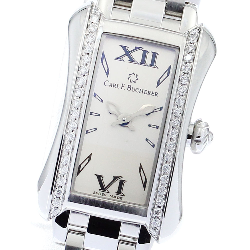 CARL F.BUCHERER 10703.08 Alacria Diamond Bezel Quartz Ladies Watch (Good Condition)