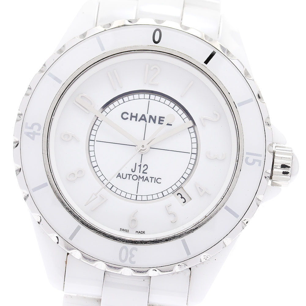 CHANEL H2981 J12 White Ceramic Automatic Men's Watch with Warranty Card