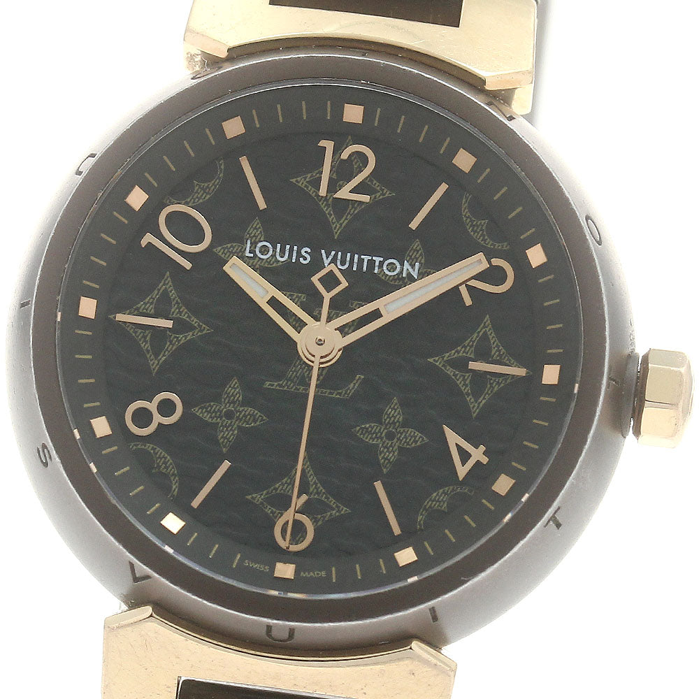 LOUIS VUITTON QA137 Tambour Slim Quartz Women's Watch with Box and Warranty Card