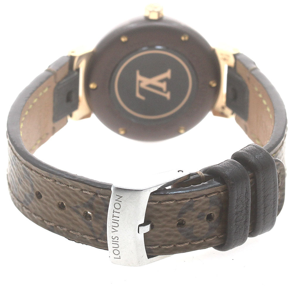LOUIS VUITTON QA137 Tambour Slim Quartz Women's Watch with Box and Warranty Card