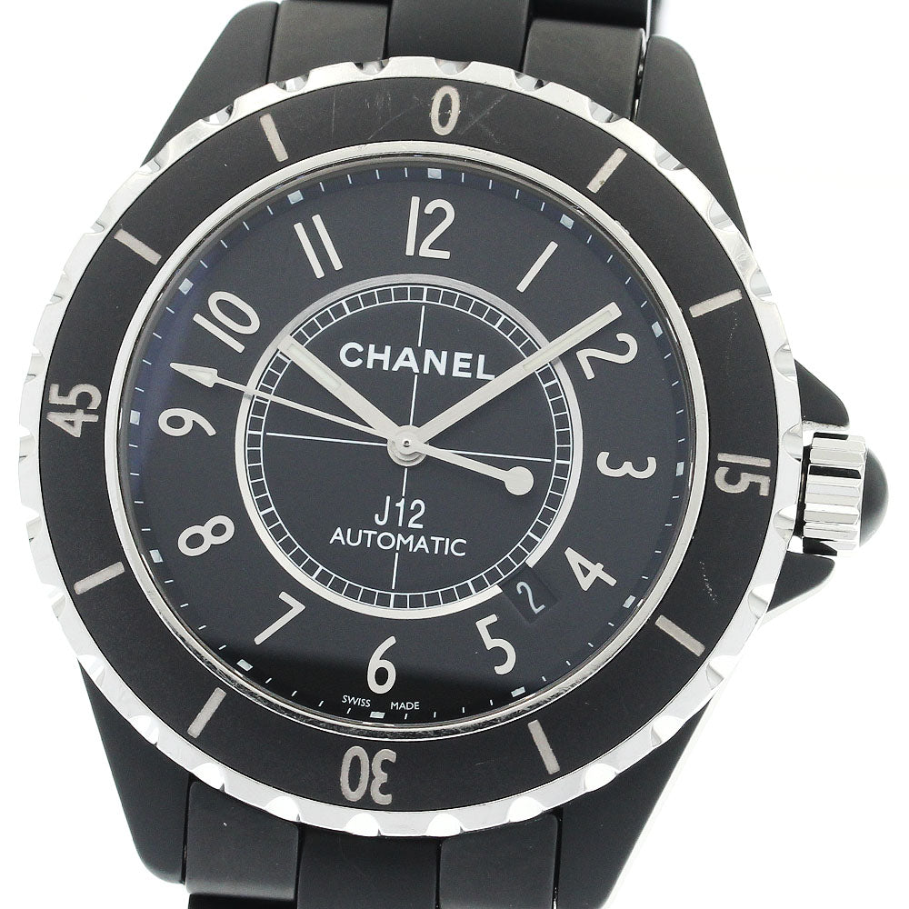 CHANEL H3131 J12 Matte Black Ceramic 42mm Automatic Men's Watch with Warranty Card