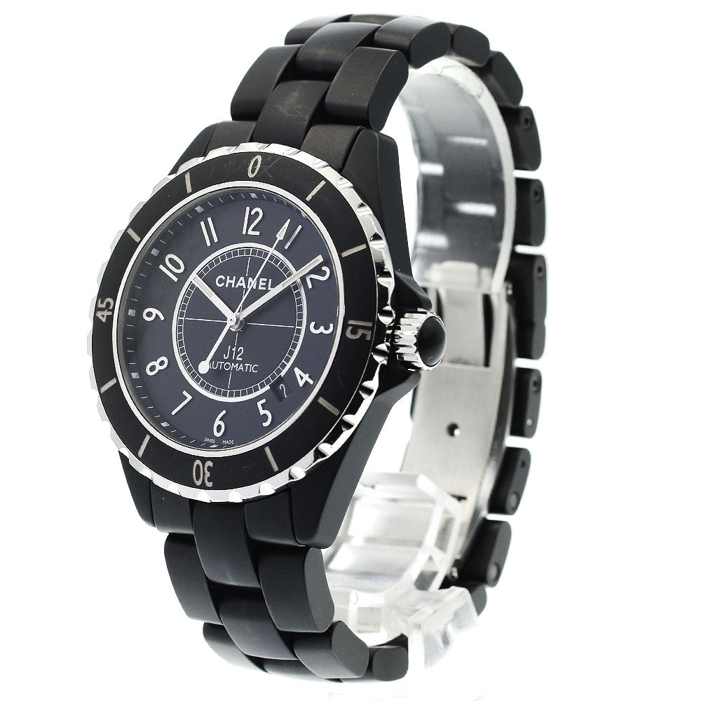 CHANEL H3131 J12 Matte Black Ceramic 42mm Automatic Men's Watch with Warranty Card