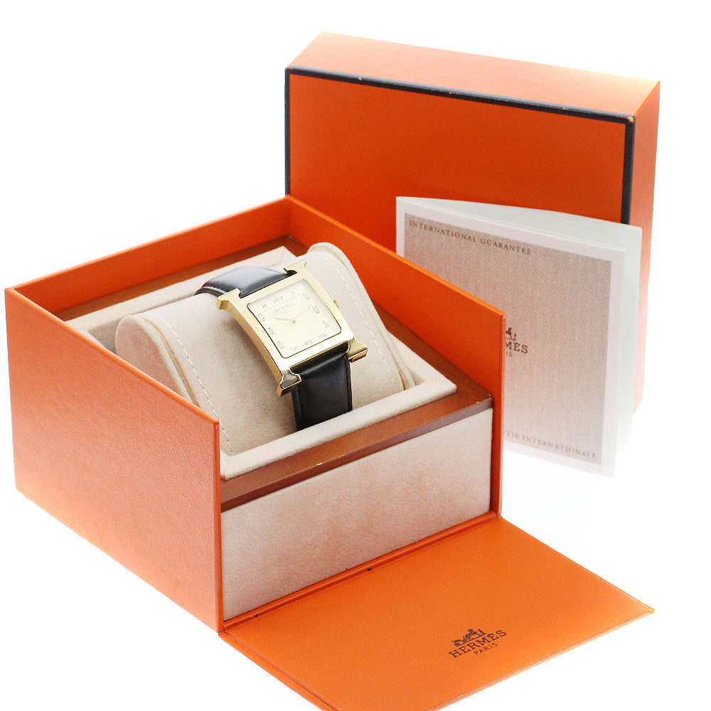 HERMES HH1.801 H-Watch Quartz Men's Watch with Box and Warranty Card