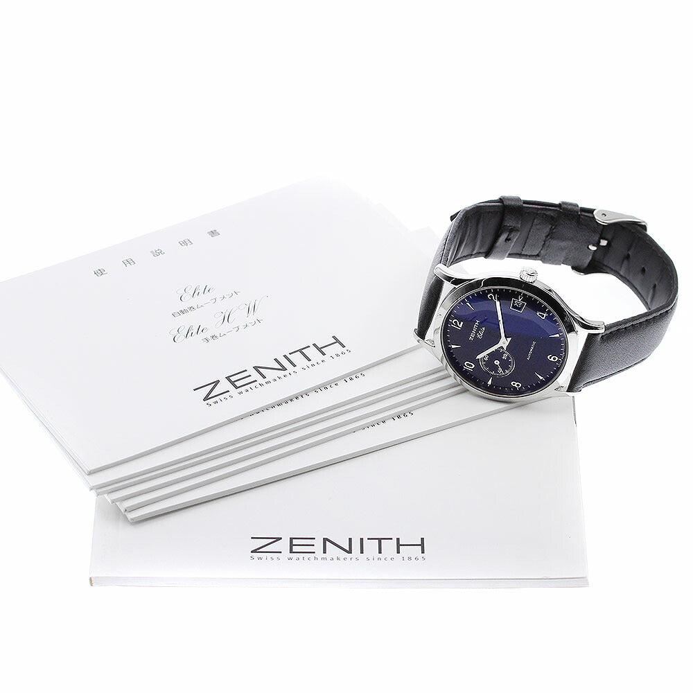 ZENITH 01.0125.680 Class Elite Automatic Date Self-winding Men's Watch Excellent Condition with Warranty Card