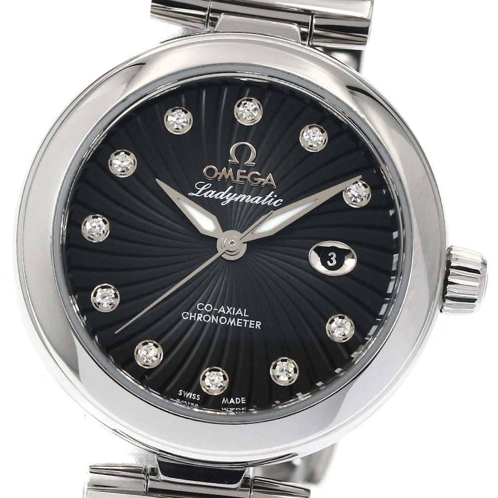 OMEGA 425.30.34.20.56.001 De Ville Ladymatic Co-Axial 11P Diamond Automatic Ladies' Watch Excellent Condition with Box and Warranty Card