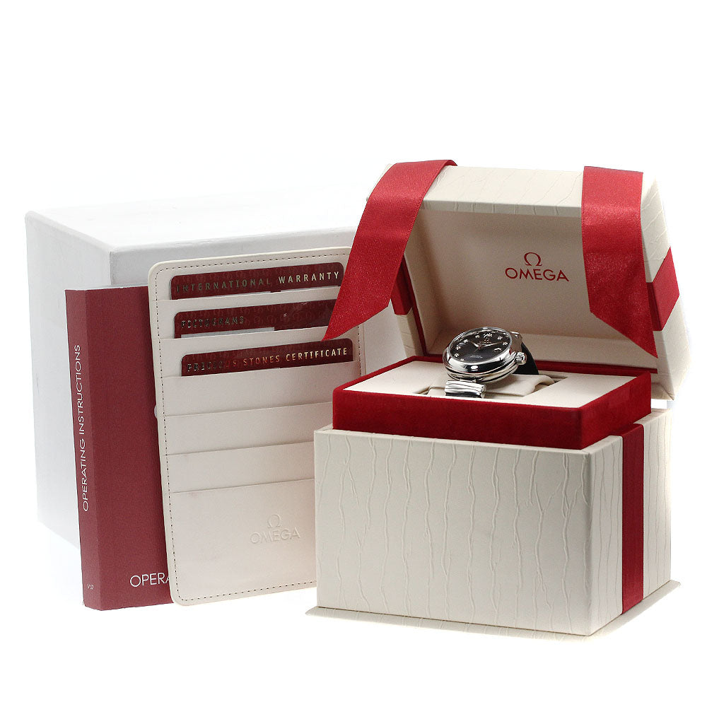 OMEGA 425.30.34.20.56.001 De Ville Ladymatic Co-Axial 11P Diamond Automatic Ladies' Watch Excellent Condition with Box and Warranty Card