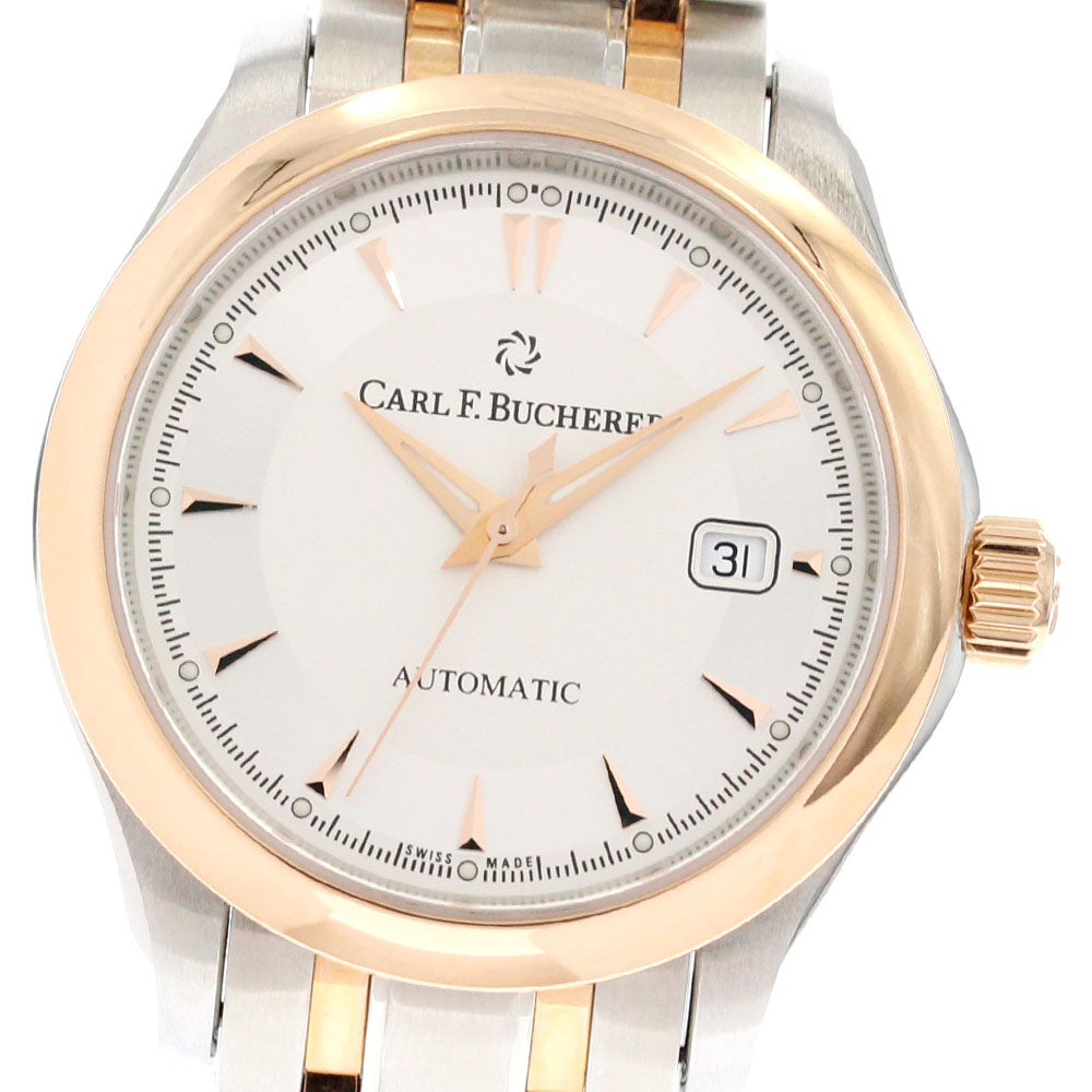 CARL F.BUCHERER 00.10911.07.13.21 Manero Date Automatic Ladies' Watch Excellent Condition with Warranty Card