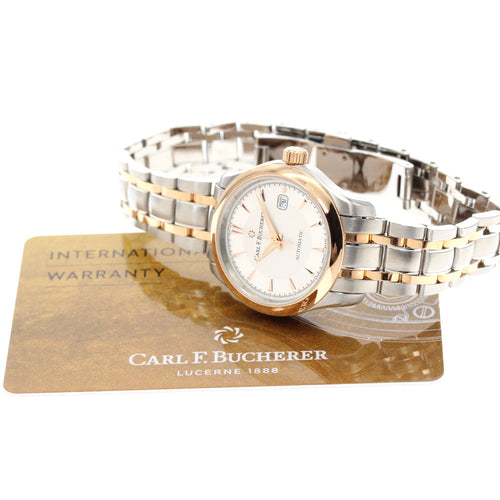 CARL F.BUCHERER 00.10911.07.13.21 Manero Date Automatic Ladies' Watch Excellent Condition with Warranty Card