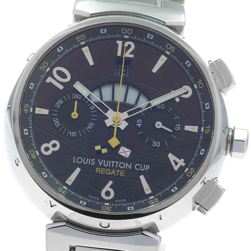 LOUIS VUITTON Q1021 Tambour Louis Vuitton Cup Regatta Flyback Chronograph Automatic Men's Watch (Good Condition)