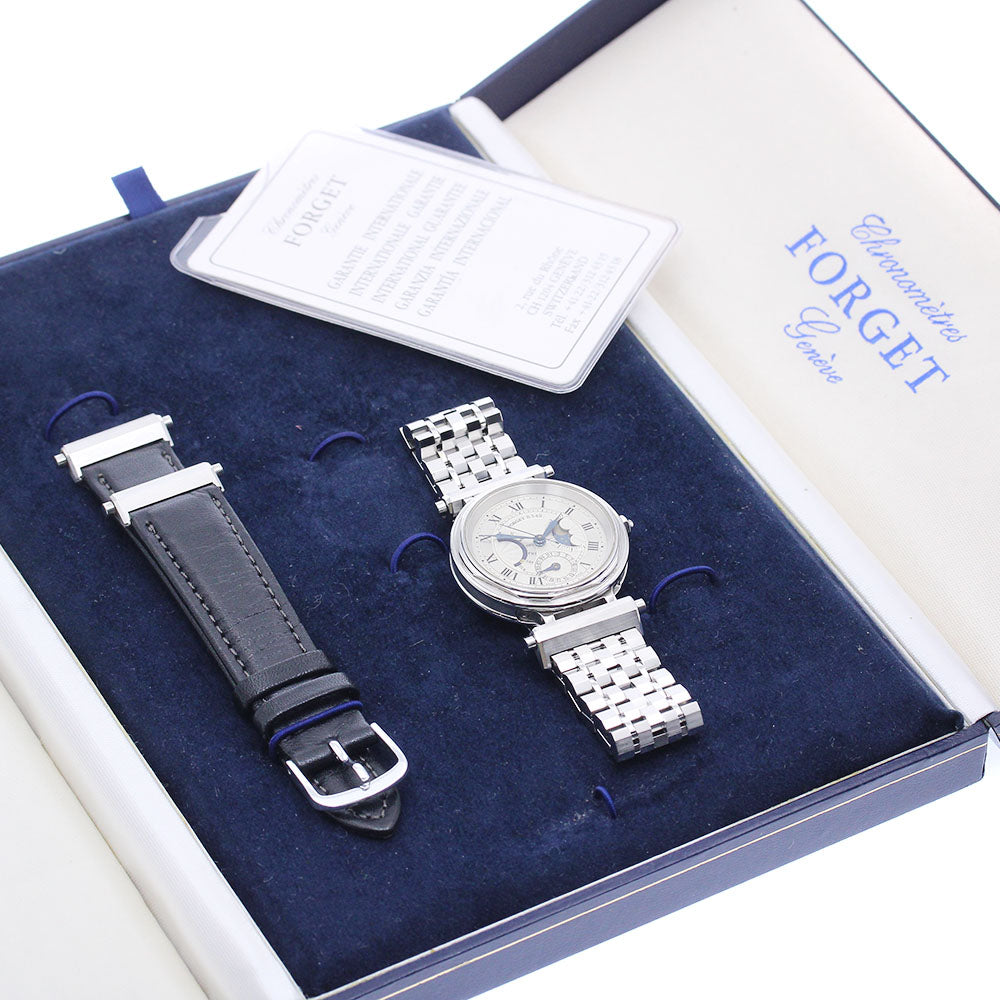 FORGET B349 Type B Day-Date Moonphase Automatic Men's Watch Excellent Condition with Inner Box and Warranty Card