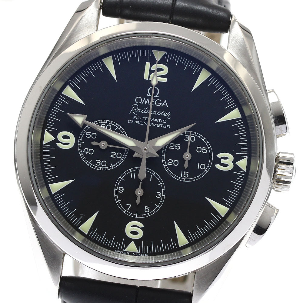 OMEGA 2812.52.37 Seamaster Railmaster Chronograph Automatic Men's Watch Excellent Condition with Box and Warranty Card