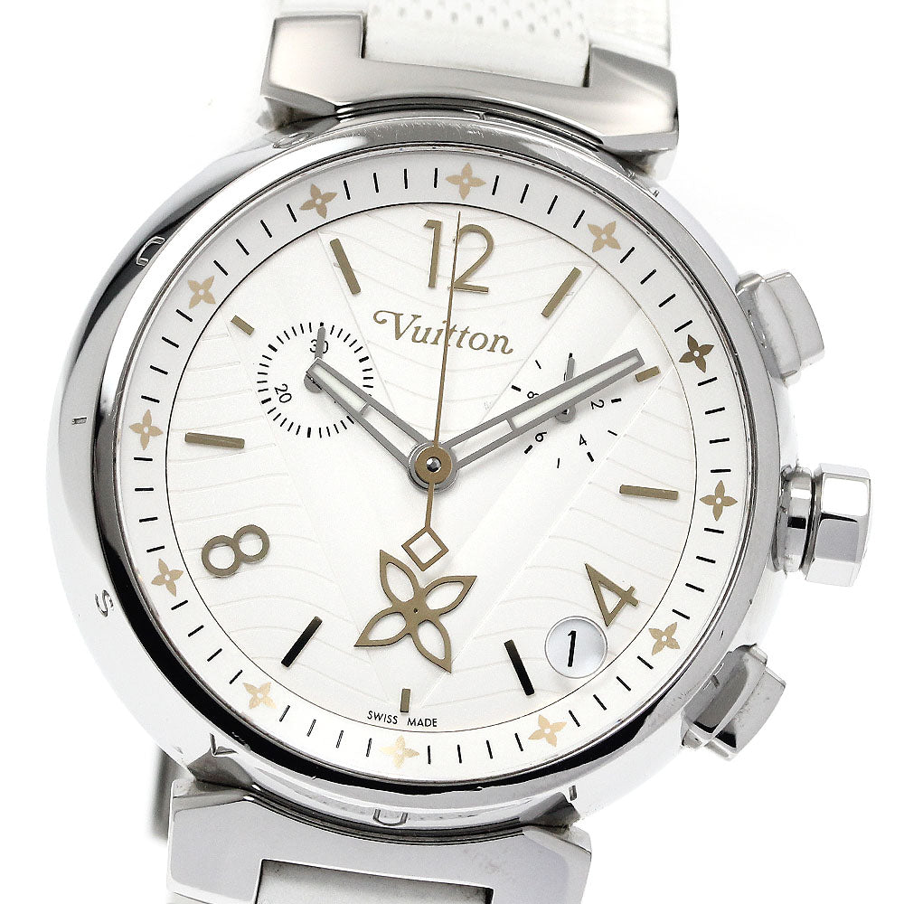 LOUIS VUITTON QA093 Tambour New Wave Chronograph Quartz Men's Watch with Box and Warranty Card