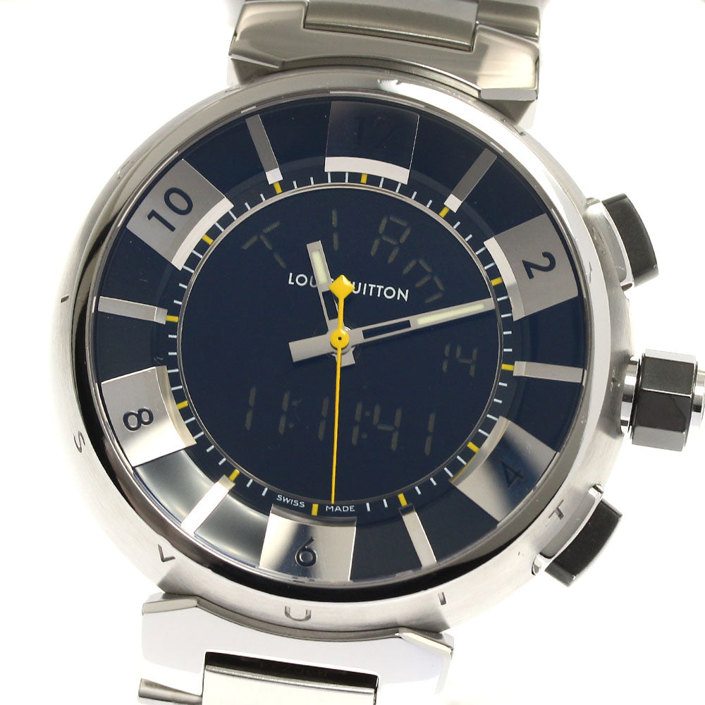 LOUIS VUITTON Q118F Tambour in Black Quartz Men's Watch