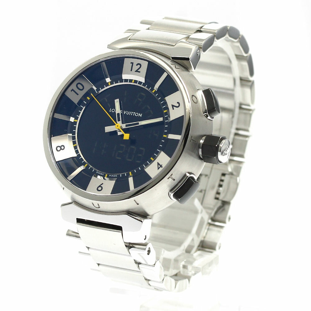 LOUIS VUITTON Q118F Tambour in Black Quartz Men's Watch