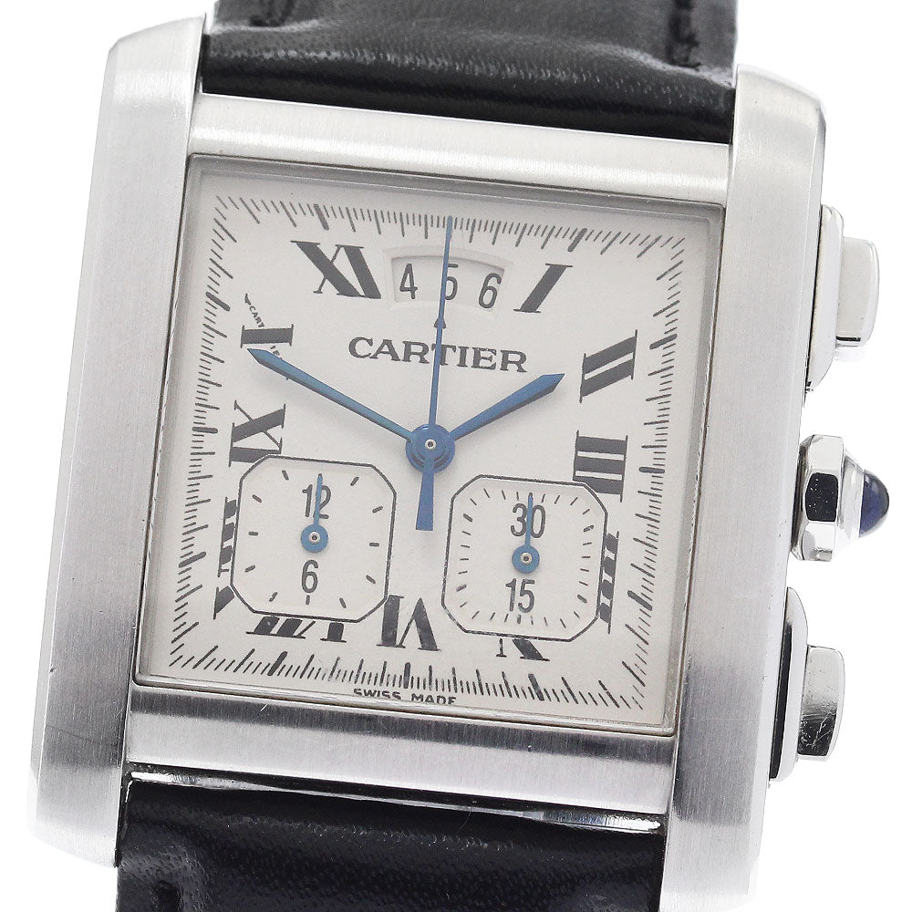CARTIER W5101455 Tank Francaise XXL Chronoreflex Date Quartz Men's Watch with Warranty