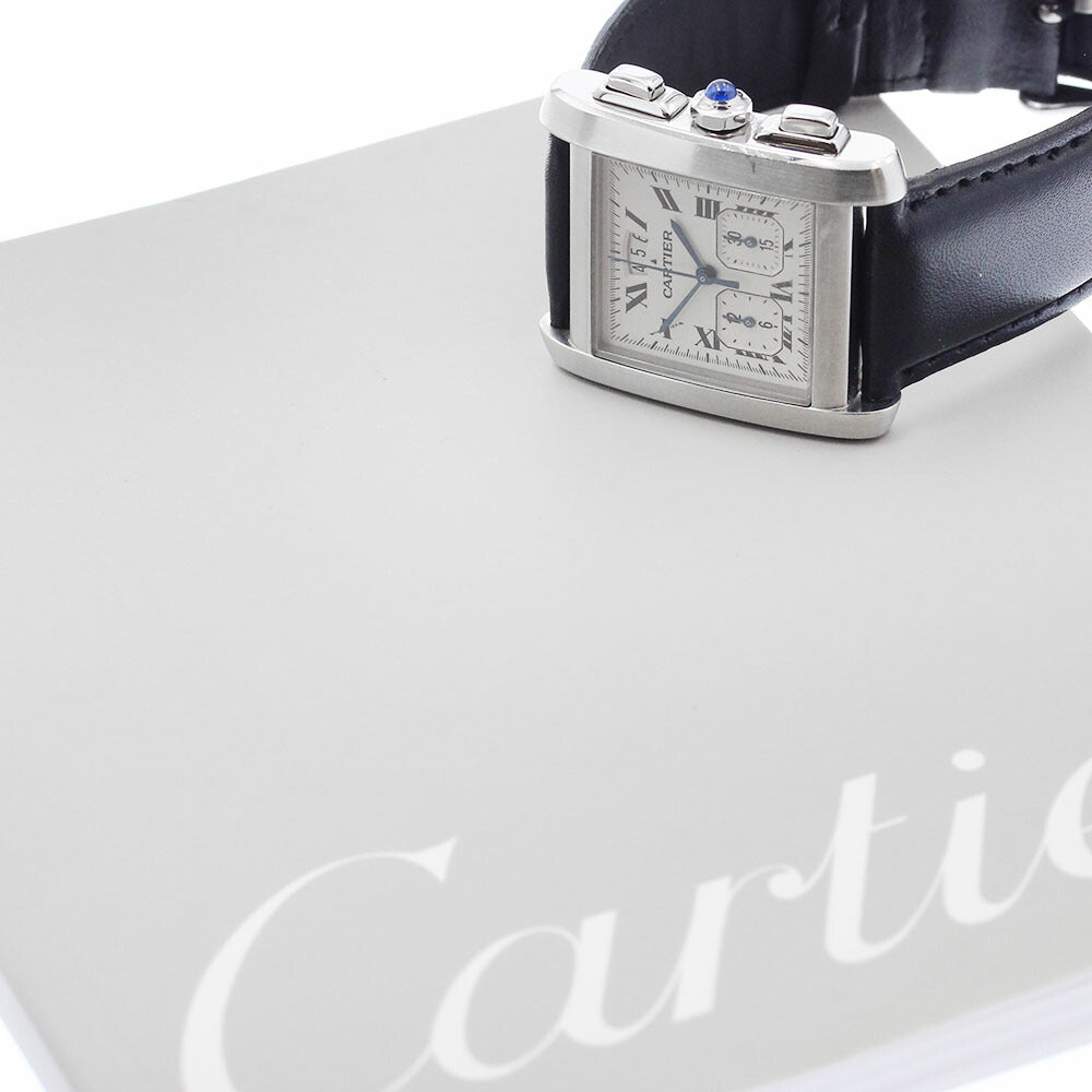 CARTIER W5101455 Tank Francaise XXL Chronoreflex Date Quartz Men's Watch with Warranty