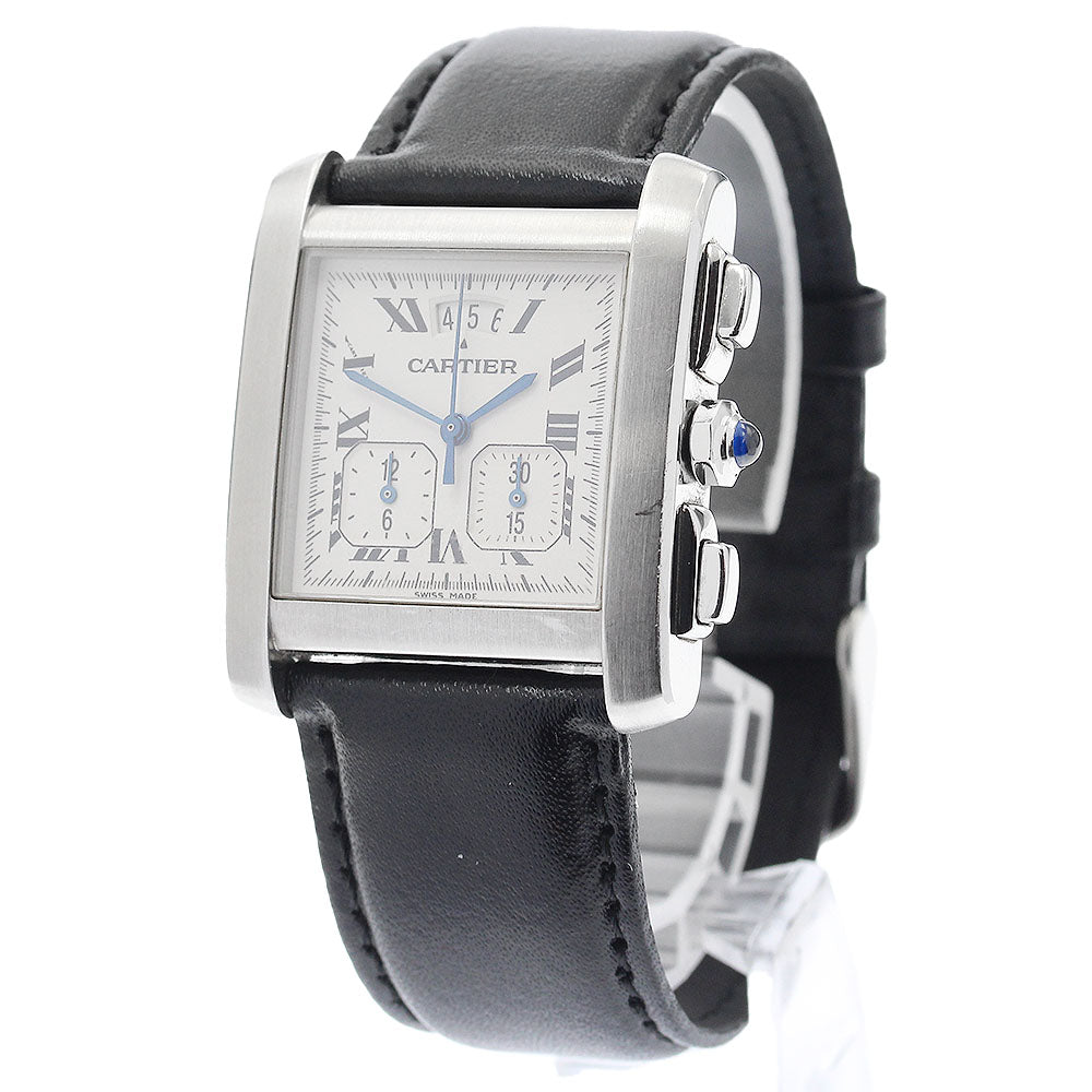 CARTIER W5101455 Tank Francaise XXL Chronoreflex Date Quartz Men's Watch with Warranty