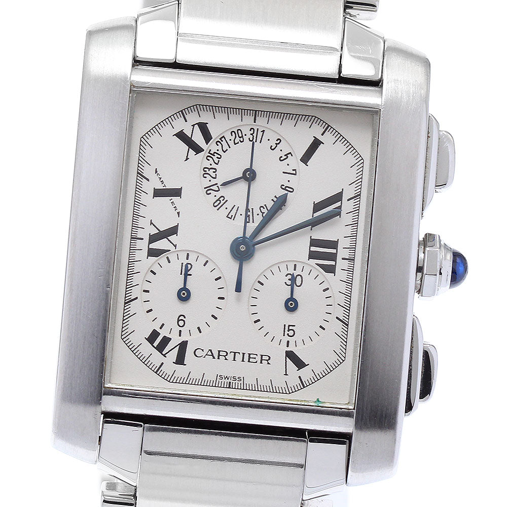 CARTIER W51001Q3 Tank Francaise XL Chronoreflex Perpetual Calendar Quartz Men's Watch (Good Condition)