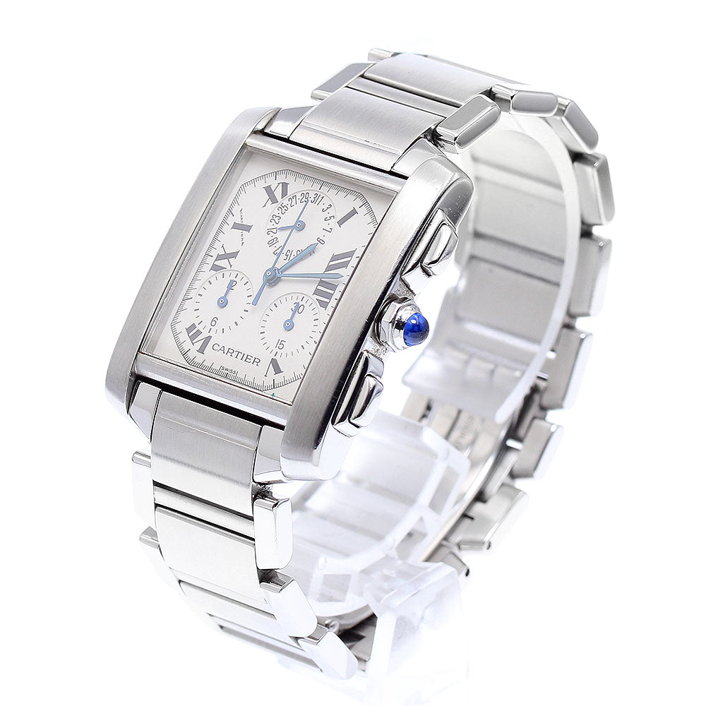 CARTIER W51001Q3 Tank Francaise XL Chronoreflex Perpetual Calendar Quartz Men's Watch (Good Condition)
