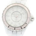 CHANEL H4466 J12 8-Diamond Soft Pink Quartz Women's Watch with Warranty Card