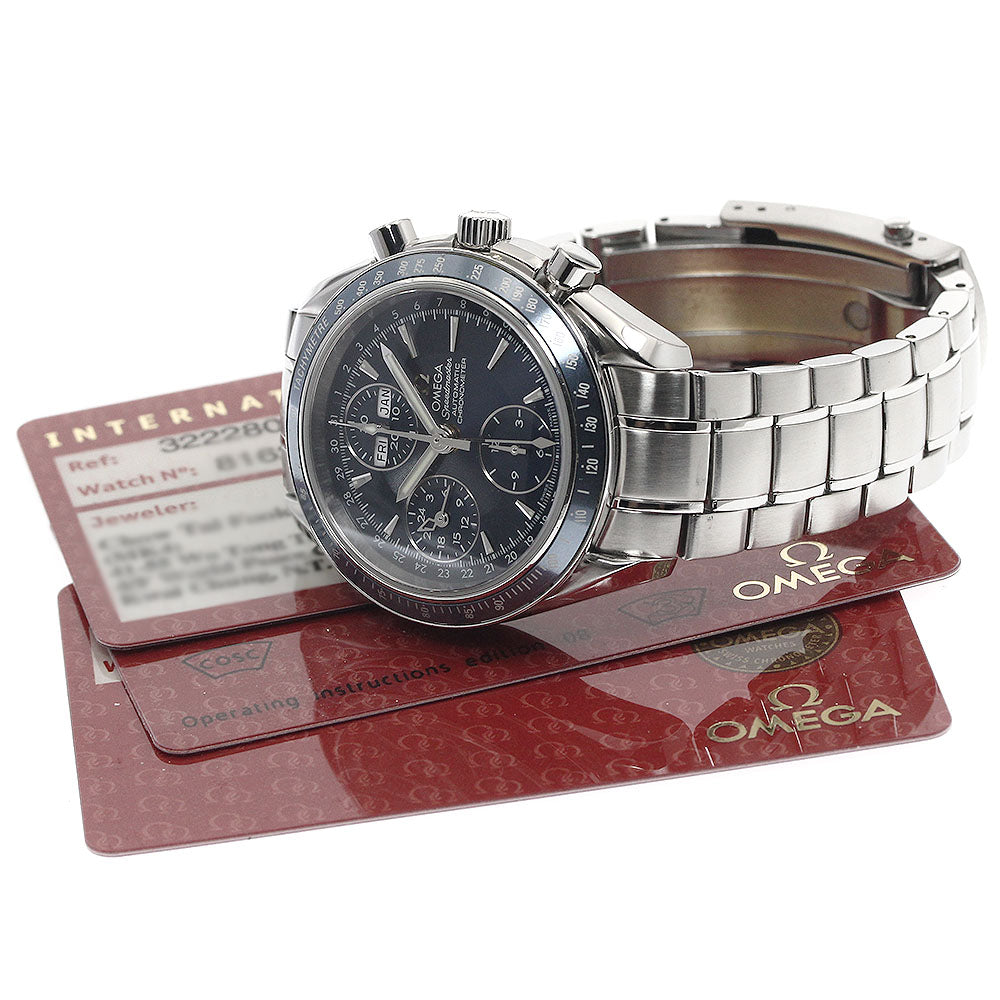 OMEGA 3222.80 Speedmaster Triple Calendar Chronograph Automatic Men's Watch with Warranty Card