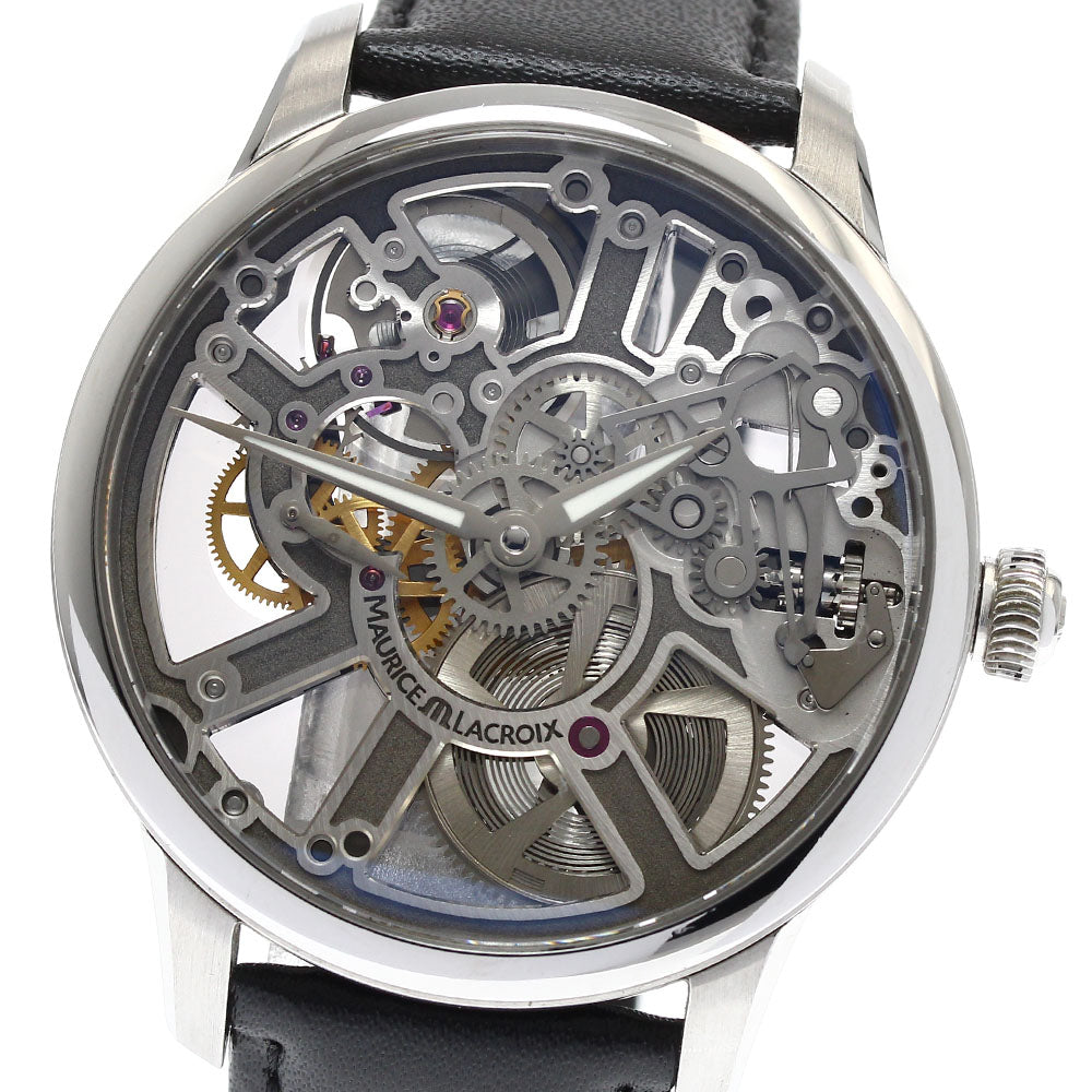 MAURICE LACROIX MP7228-SS001-000 Masterpiece Skeleton Hand-wound Men's Watch Excellent Condition with Warranty.