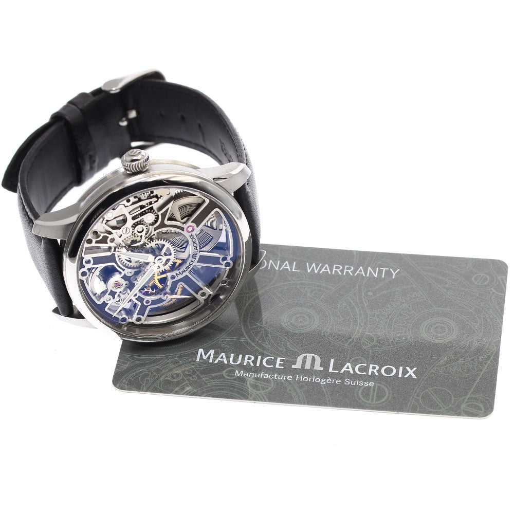 MAURICE LACROIX MP7228-SS001-000 Masterpiece Skeleton Hand-wound Men's Watch Excellent Condition with Warranty.