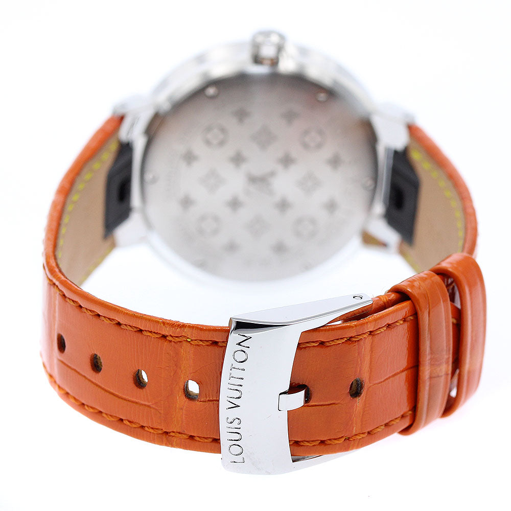 LOUIS VUITTON QA159 Tambour Slim MM Rainbow 11P Diamond Quartz Women's Watch - Excellent Condition