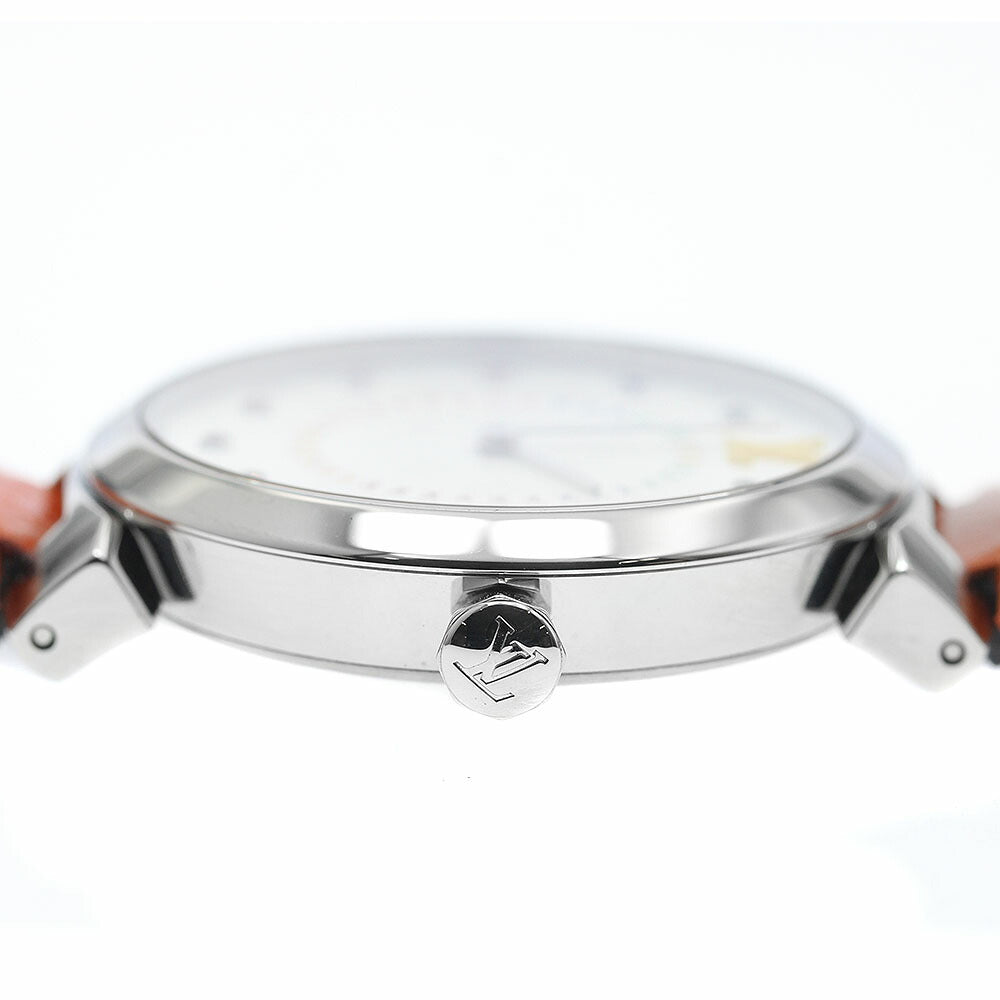 LOUIS VUITTON QA159 Tambour Slim MM Rainbow 11P Diamond Quartz Women's Watch - Excellent Condition