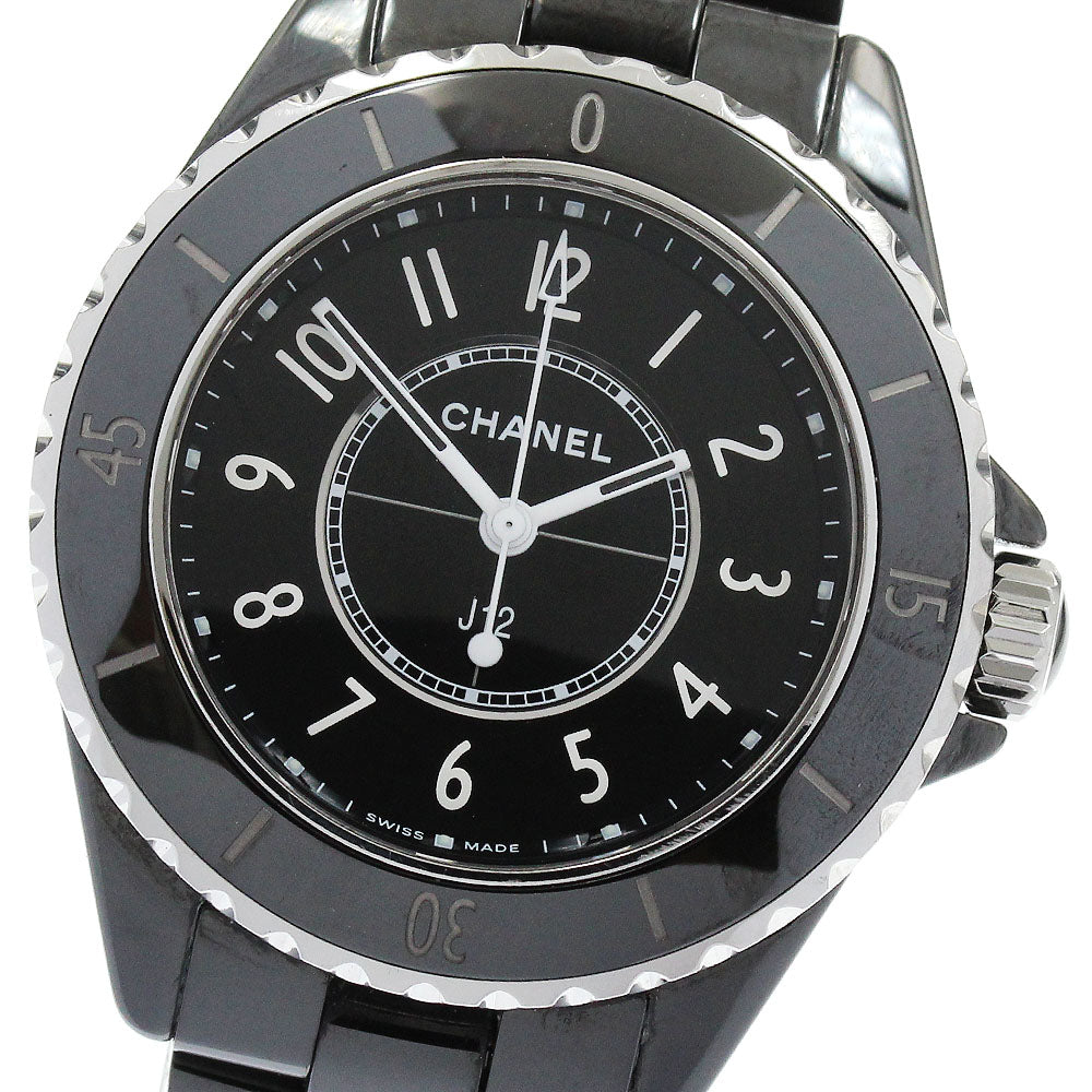 CHANEL H5695 J12 Black Ceramic Date Quartz Ladies Watch Excellent Condition with Warranty Card