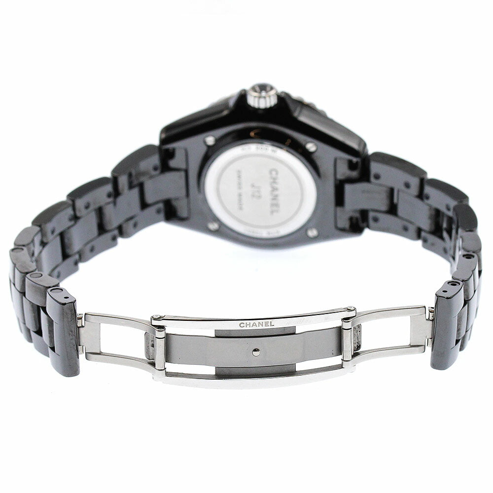 CHANEL H5695 J12 Black Ceramic Date Quartz Ladies Watch Excellent Condition with Warranty Card