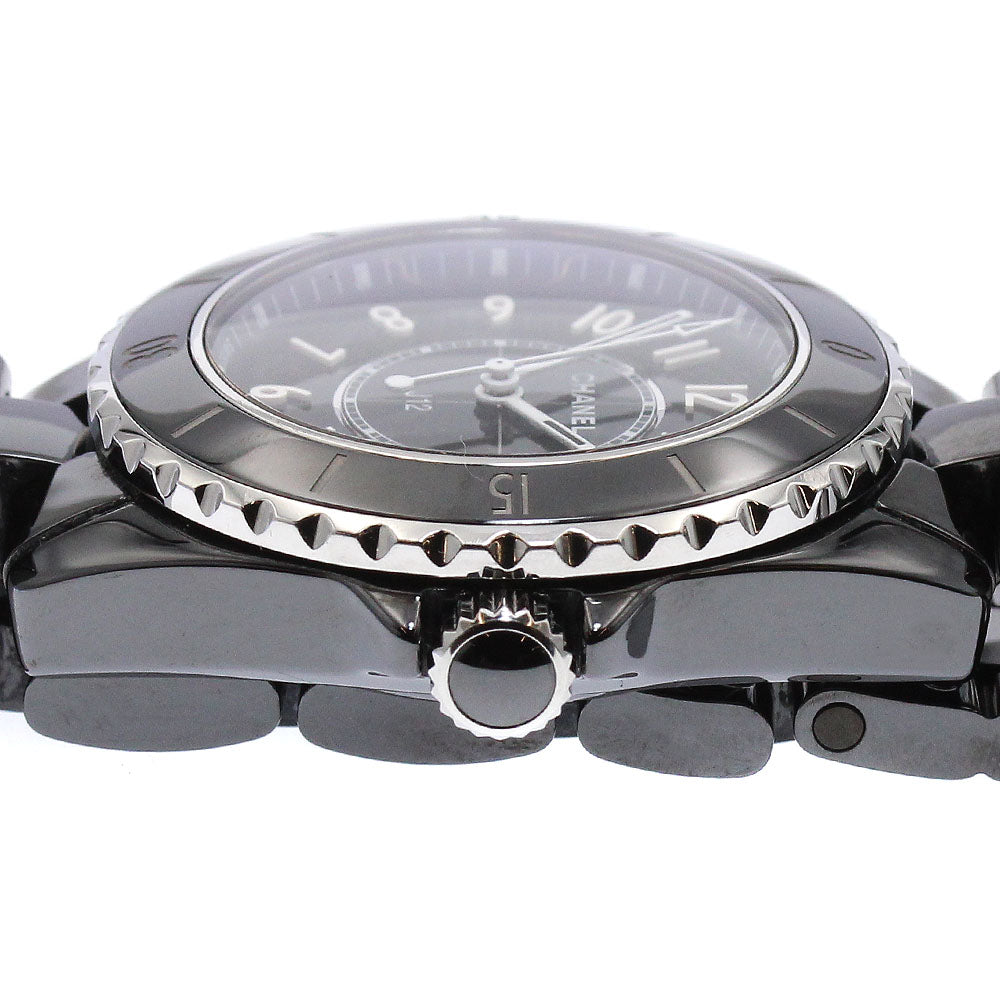 CHANEL H5695 J12 Black Ceramic Date Quartz Ladies Watch Excellent Condition with Warranty Card
