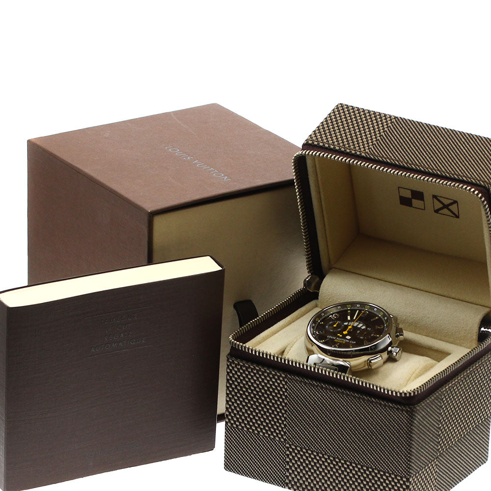 LOUIS VUITTON Q1021 Tambour Louis Vuitton Cup Regatta Flyback Automatic Men's Watch with Box and Warranty Card