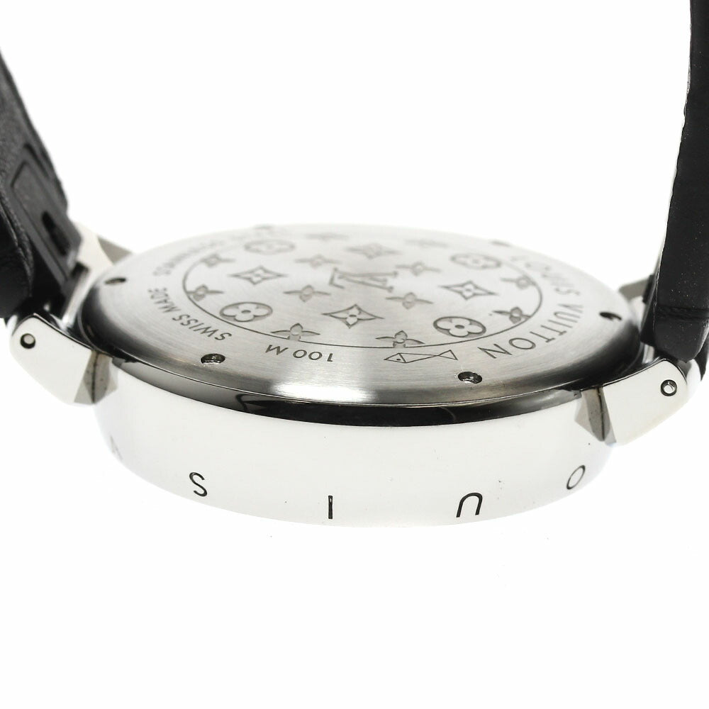 LOUIS VUITTON QA072Z Tambour Monogram Quartz Men's Watch Excellent Condition with Box and Warranty Card