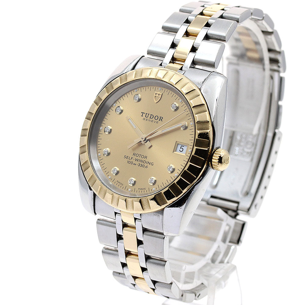 TUDOR 21013 Classic Date Yellow Gold Combination 10-Diamond Automatic Men's Watch