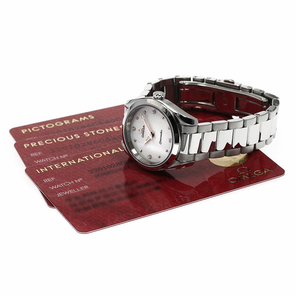 OMEGA 220.10.28.60.54.001 Seamaster Aqua Terra 4P Diamond Quartz Ladies Watch Excellent Condition with Warranty.