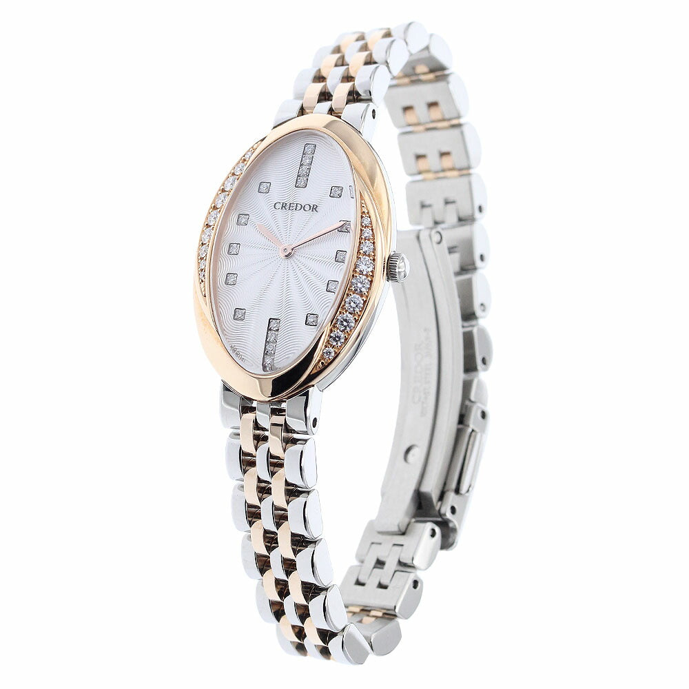 SEIKO 5A70-0BW0/GSWE842 Credor 18-Diamond Quartz Ladies Watch - Excellent Condition
