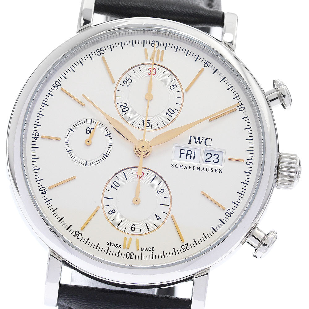 IWC SCHAFFHAUSEN IW391022 Portofino Chronograph Automatic Men's Watch Excellent Condition with Warranty Card