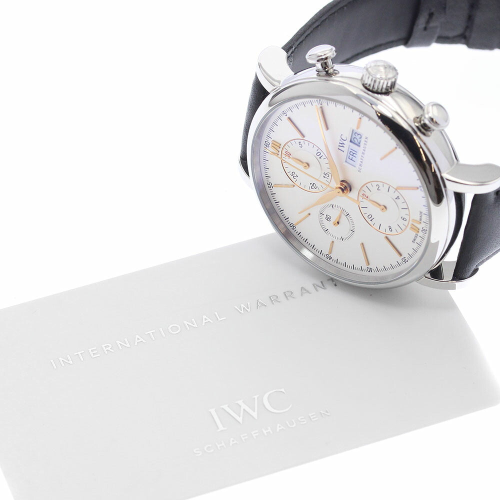 IWC SCHAFFHAUSEN IW391022 Portofino Chronograph Automatic Men's Watch Excellent Condition with Warranty Card