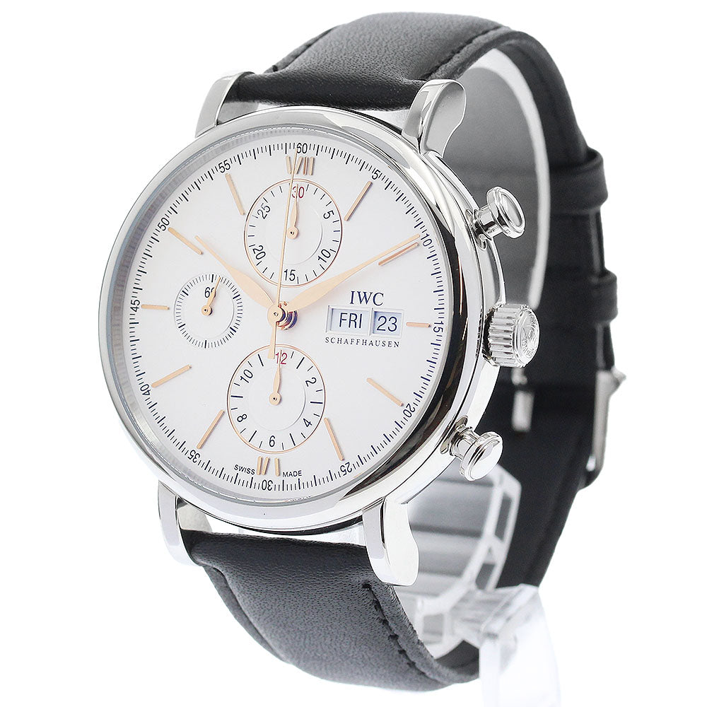 IWC SCHAFFHAUSEN IW391022 Portofino Chronograph Automatic Men's Watch Excellent Condition with Warranty Card
